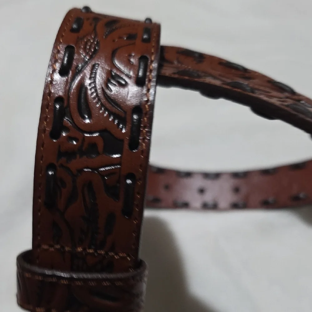 Patricia Nash Brown Tooled Leather Belt‎